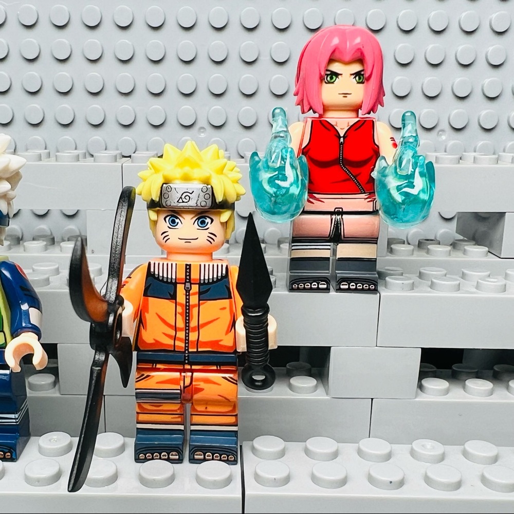 4Pcs Naruto Uzumaki Uchiha Sasuke Hatake Kakashi Haruno Sakura Naruto Minifigure - Picture 4 of 6